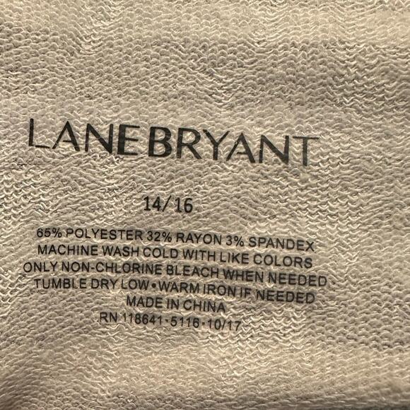 Lane Bryant Striped Tie Dye Knit Top Ruffle Sleeve Size 14/16 - Picture 7 of 7